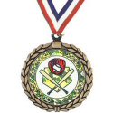 Wreath Baseball Insert Medal