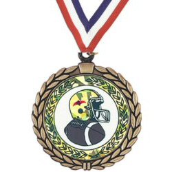 Wreath Football Insert Medal