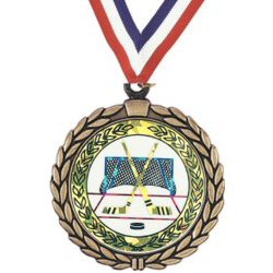Wreath Hockey Insert Medal