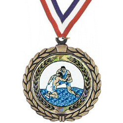 Wreath Wrestling Insert Medal
