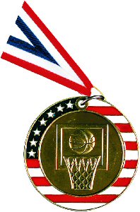 Stars and Stripes Basketball Medal