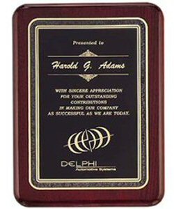 Round Corners Black Textured Rosewood Plaque