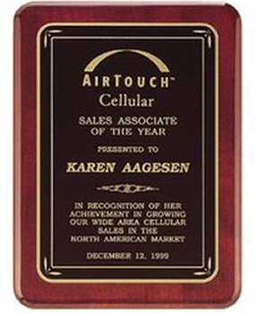 Rosewood Piano Gloss Black Border Plate Plaque