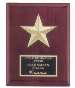 Gabled Points Star Rosewood Plaque