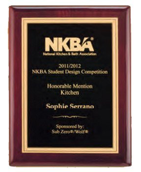 Rosewood Finish Plaque Gold Florentine Black Textured Plate