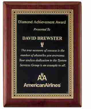 Diamond Achievement Award Plaque