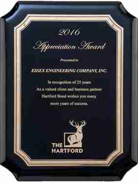 Gloss Black Plaque With Gold Engraving