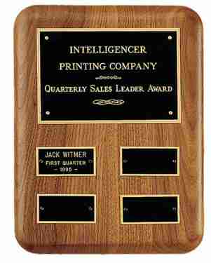 Quarterly Sales Plaque