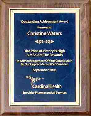 Sapphire Marble Walnut Plaque