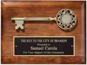 Key to the City Plaque
