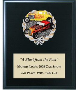 High Relief Colored Car Show Emblem Plaque