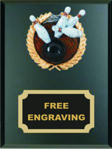 High Relief Colored Bowling Emblem Plaque