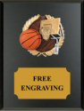 High Relief Colored Basketball Emblem Plaque
