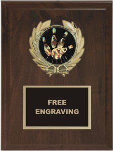 Wreath Bowling Insert Emblem Plaque