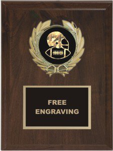 Wreath Emblem Insert Football Plaque