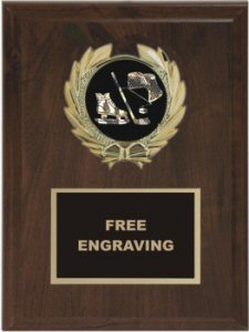 Wreath Hockey Insert Emblem Plaque