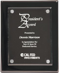 Black Piano Finish Floating Acrylic Plaque