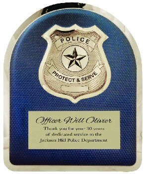 Police HERO Plaque with Chrome Badge