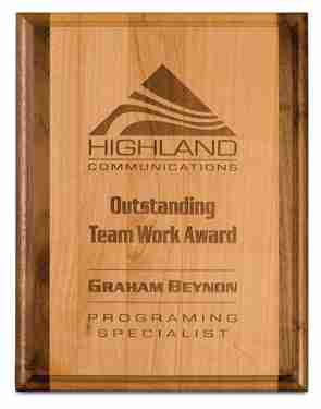 Engraved Red Alder Walnut Plaque