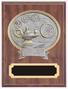 Knowledge Cherry Finish Plaque
