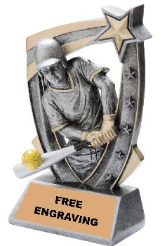 Three Dimensional Star Softball Trophy