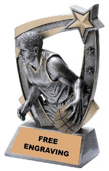 Three Dimensional Star Female Basketball Trophy