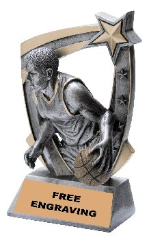 Three Dimensional Star Male Basketball Trophy

