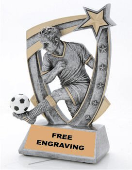 Three Dimensional Star Male Soccer Trophy