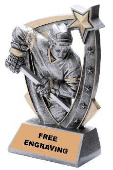 Three Dimensional Star Hockey Player Trophy