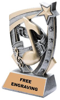 Three Dimensional Star Music Trophy