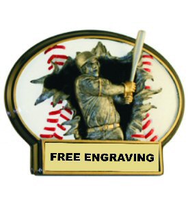Burst Thru Baseball Oval Plaque