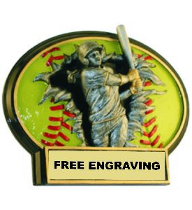 Burst Thru Softball Oval Plaque