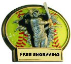 Burst Thru Softball Oval Plaque