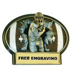 Burst Thru Oval Resin Football Plaque