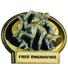 Burst Thru Oval Wrestling Plaque