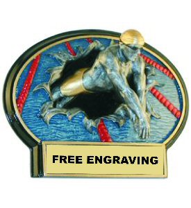 Burst Thru Male Swimming Plaque