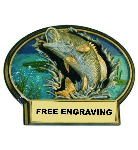 Burst Thru Bass Fishing Plaque