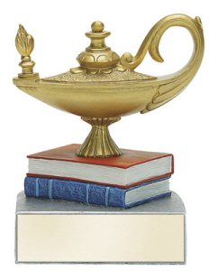 Color Tek Lamp of Knowledge and Books Resin Award