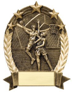 Five Stars Basketball Oval Trophy Male or Female