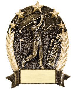 Five Stars Golf Oval Trophy Male or Female