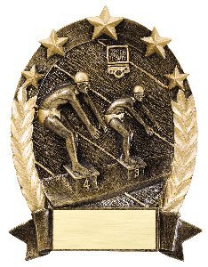 Five Stars Oval Swimming Trophy Male or Female