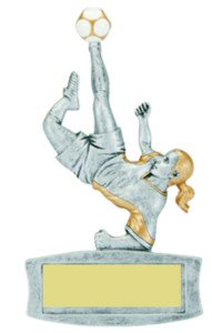 Girls Soccer Magnetic Resin Trophy