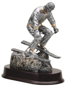 Male Skier Resin Sculpture