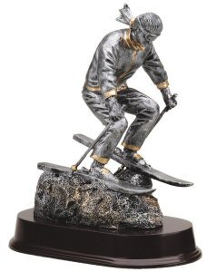 Female Skier Resin Sculpture