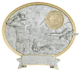 Male Navy Oval Resin Plate Plaque