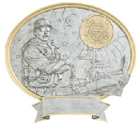 Male Coast Guard Oval Resin Plate Plaque