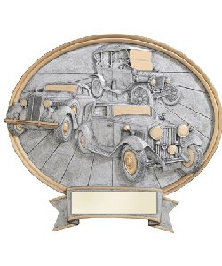 Antique Cars Oval Resin Plate Plaque