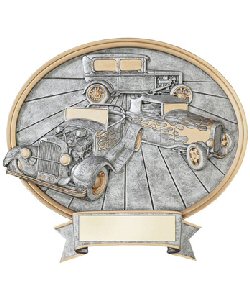 Hot Rods Oval Resin Plate Plaque