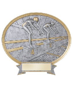 Swimming Oval Resin Plaque Male or Female