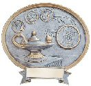 Lamp of Knowledge Oval Resin Plate